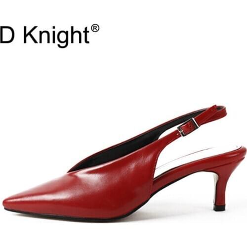 New Big Size Woman' s Sandals Sexy V-Mouth Party Buckle Strap Female High Heels Footwear Fashion Ladies Shoes Back Strap Pumps