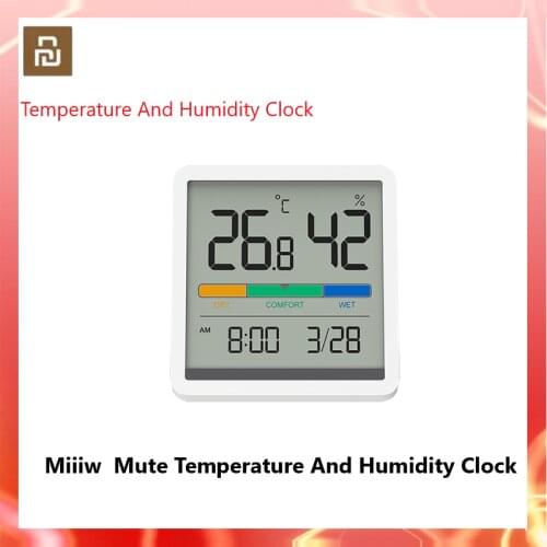 Xiaomi Mute Temperature And Humidity Clock Home Indoor High-precision Baby Room C/F Temperature Monitor 3.34inch Huge LCD Screen