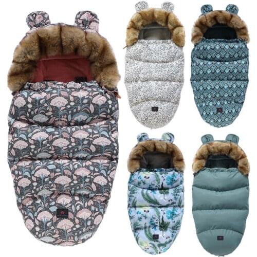 -30Degree Baby Sleeping Bag Winter Out Windproof Envelope Thick Infant Stroller Footmuff Fleece Warm Sleepsack For Babies 0-24M