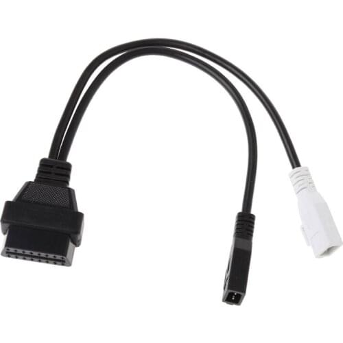 2X2 To 16 Pin Female OBD2 Diagnostic Connector Adaptor Cable For VAG 20cm/7.87" Plastic Black VAG KKL USB Interface Cable