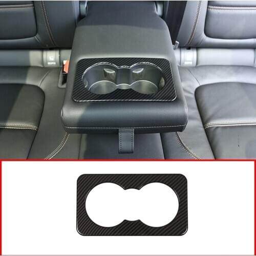For Land Rover Defender 110 2020 Car-styling ABS Carbon Fiber Texture Rear Seat Cup Holder Cover Trim Car Accessories