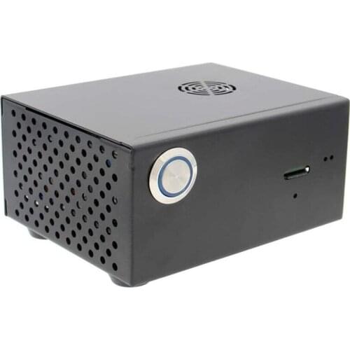 For Raspberry Pi 3B+/3B, Metal Case + Power Control Switch + Cooling Fan Kit for X820 V3.0 SSD&HDD SATA Storage Board