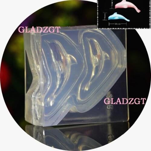 GLADZGT 3D Stereo Cartoon dolphin mold Full Transparent DIY Decorative Craft Jewelry Making resin molds for jewelry
