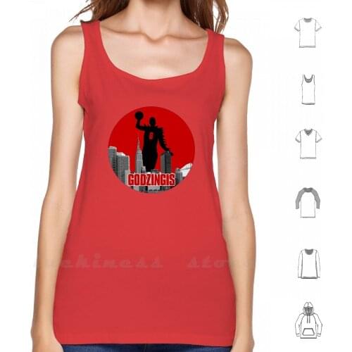 Godzingis-Red Tank Tops Vest Sleeveless Kristaps Porzingis Kristaps Porzingis New York Ny Nyk Knicks Godzingus