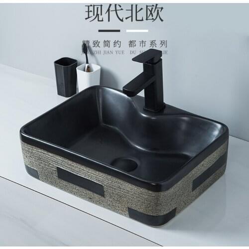Balcony table basin household ceramic washbasin with tap hole washbasin toilet basin pool plate