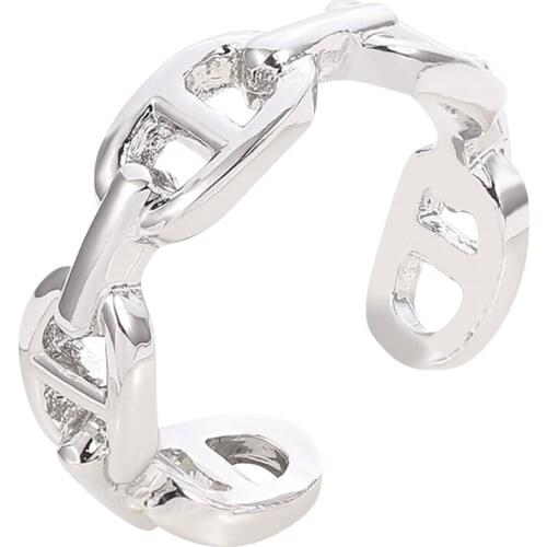 Hip hop Simple style Rings for Men Cuban Link Chain Male Boy Finger Ring Accessories gifts