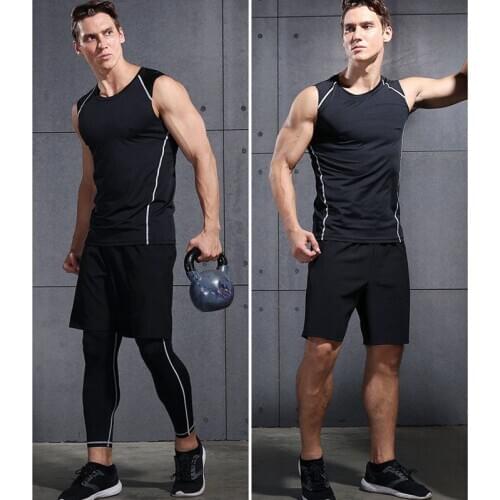 Bodybuilding Tank Tops Men Gym Workout Fitness sleeveless shirt Male Summer Undershirt Casual Singlet Vest shorts Clothes
