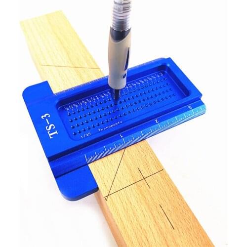 TS-3 T-type Wood Working Ruler Measuring Tool Scriber Woodworking Hole Positioning Crossed Gauge Aluminum Alloy Ruler Measuring