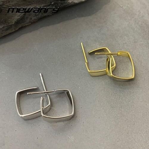 Mewanry 925 Sterling Silver Stud Earrings for Women Trend Vintage Geometric Irregularity Party Jewelry Birthday Gifts Wholesale