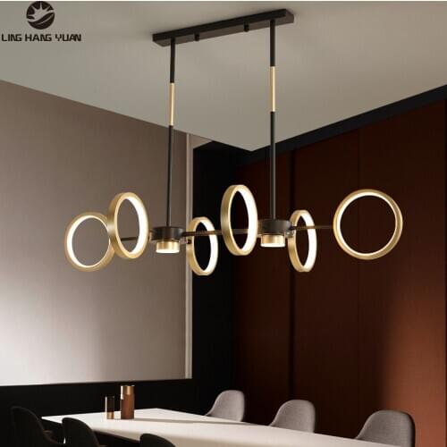 Minimalist Modern Pendant Light Led Hanging Lamp Black&Gold Color Chandelier Pendant Lamp for Dining room Kitchen Ceiling Lustre
