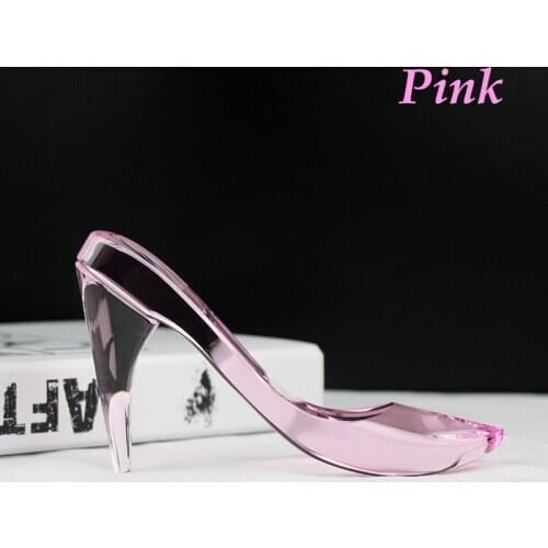 Fashion Crystal Shoes Craft Princess Cinderella Crystal Glass Shoes Miniature Model Ornament Romantic Birthday Gift Room Decor