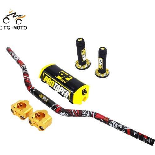 Motorcycle 1 1/8" Handlebar CNC 28mm Clamp Handle Fat Bar Pad For Suziki RM125 RM250 RMZ250 RMZ450 DR250 DRZ400 PRO Dirt Bike
