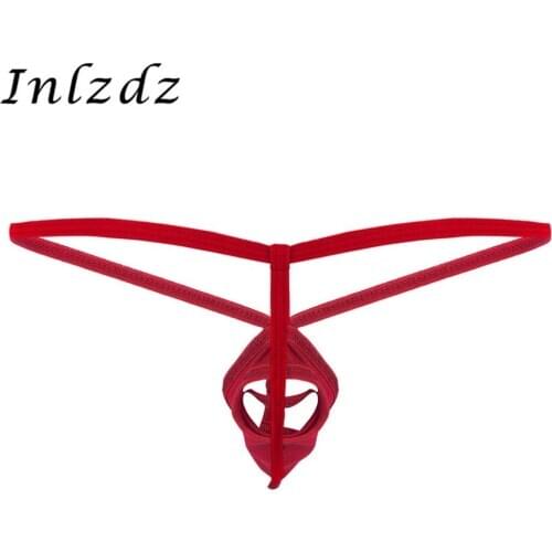 Mens Erotic Lingerie Crotchless Underwear G-String Thong Briefs Panties T-back Bikini Sex Costume Low Rise Sexy Thong Underpants