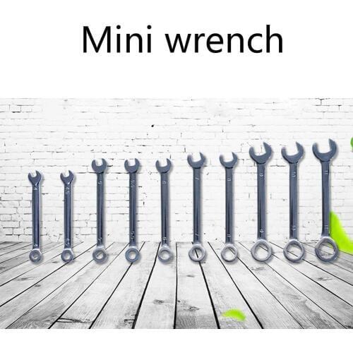 10pcs Mini Spanner Wrenches Set Key Ring Spanner Explosion-proof Pocket British/Metric Type Wrenches