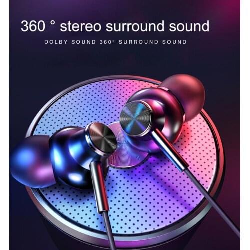 In-Ear Headset Microphone Subwoofer 6D Stereo Surround Type-C Passive Noise Reduction Earphone HIFI Sound Quality 3.5mm Earbuds