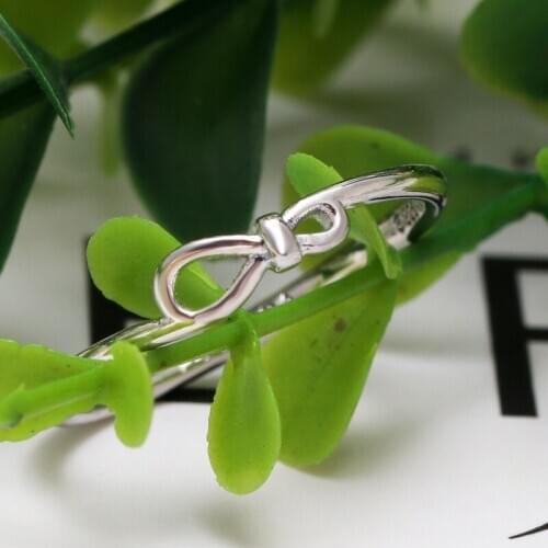 New Fashion Original 925 Silver Infinity Knot Ring Simple Bowtie For Women Wedding Engagement Pan Rings DropShipping Wholesale