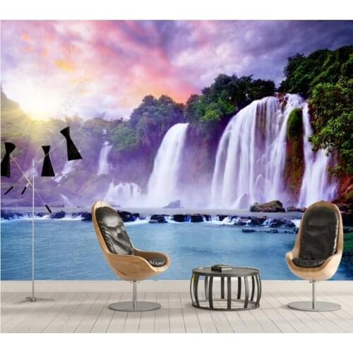 Custom papel de parede Modern minimalist waterfal natural landscape 3d wallpaper mural,living room beroom wall papers home decor