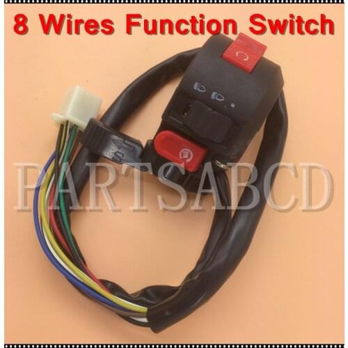 8 Wires Handle Bar Switch Function Switch 50CC 70CC 110CC 125CC 150CC 250CC ATV Quad Dirt Bike
