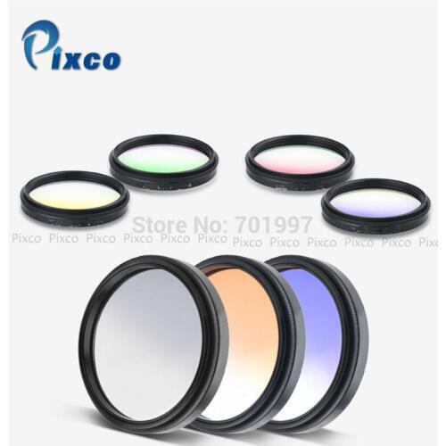 Pixco 72mm Gradual Yellow or blue or Pink or purple Lens Filter Camera Accessory for Canon Nikon Camera Lenses