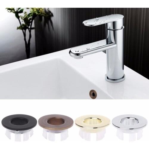 Durable Bathroom Basin Sink Overflow Cover Six-foot Round Insert Chrome Ring Hole Cap