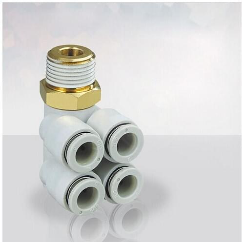 Tube size 4mm-1/4 PT thread One-touch Fittings KQ2ZD, Double Branch Universal Male Elbow