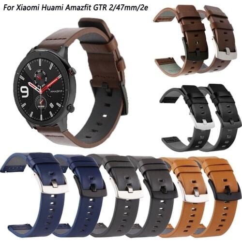 Genuine Leather Quick Release Smartwatch Bracelet Wristband Accessories For Xiaomi Huami Amazfit GTR 2/47mm/2e Watches Band
