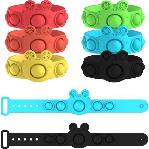 Relive Stress Fidget Toys Push It Bubble bracelet children Soft Silicone wristband reduce stress Toys for Christmas gift 2021