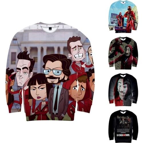 Money Heist The House of Paper La Casa De Papel 3d Hoodies Pullover Men Women Capless Sweatshirt Long Sleeve Homme 3D Hoodie Top