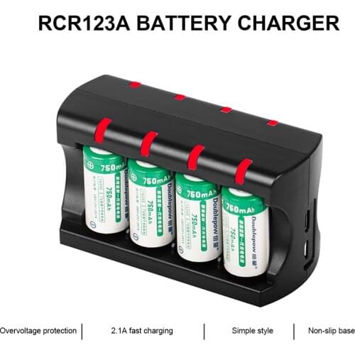 RCR123A Battery Charger 8 Charge 16340/16350/16360 3.7V Arlo Battery Charging Adapter 750mAh for Type-C charging Micro charging