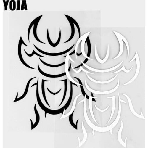 YOJA 11.5×15.7CM Cartoon Animals Vinyl Line Decal Beetle Pattern Car Stickers Black/Silver 19C-0425