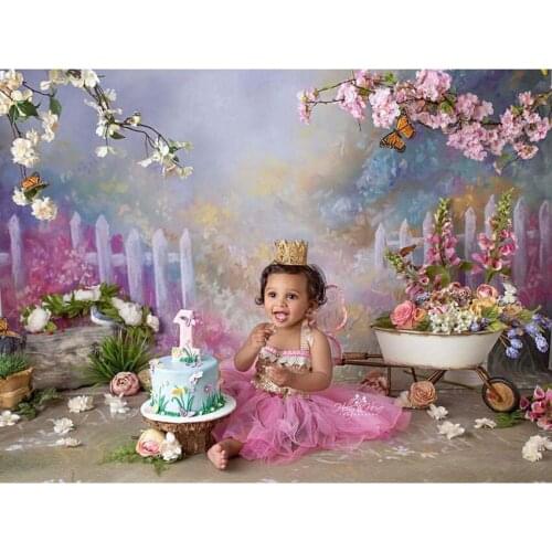 Vinyl photography backdrops Pink flowers spring bokeh photographic background baby shower decorations photocall background props