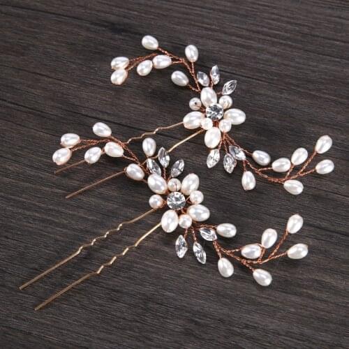 1 PCS Rose Gold Womens Hairpins Hair Clip Fashion Hair Comb Pearl Hair Accessories Girl Headband Hairband Fashion Jewerly