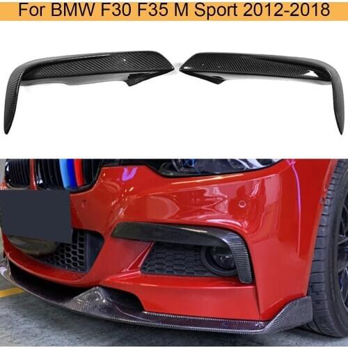 2PCS Carbon Fiber Front Fog Lamp Fin Splitter Trim Canards for BMW F30 F35 M Sport 2012 - 2018 Car Sticker Splitter