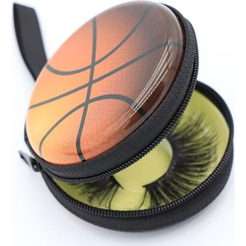20 Pcs Wholesale Empty Eyelash Case 25mm Lash Packaging Box Lash Boxes Packaging Faux Mink Lashes Football Basketball Empty Case