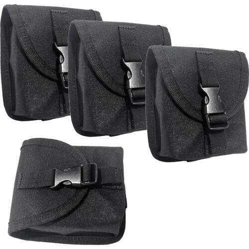 4 Pieces 600D Nylon Scuba Diving Spare Weight Belt Pocket - Strong & Durable Black for Swimming Diving Scuba Accessories
