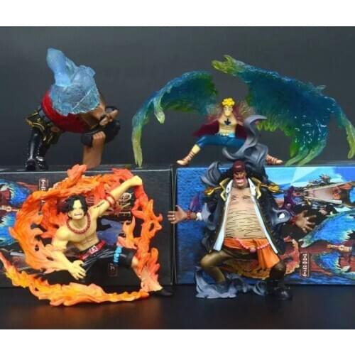 Anime One Piece Portgas D Ace Marco Marshall D Teach PVC Action Figure Statue Collection Model Kids Toys Doll 4pcs/set