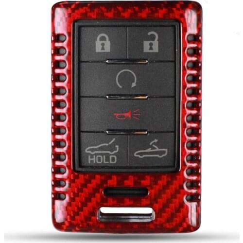 Real Carbon Fiber Remote Key Fob Cover Case For Cadillac Escalade XTS ESV EST CTS SRX Corvette C7 Chevrolet Car Keychain Cap
