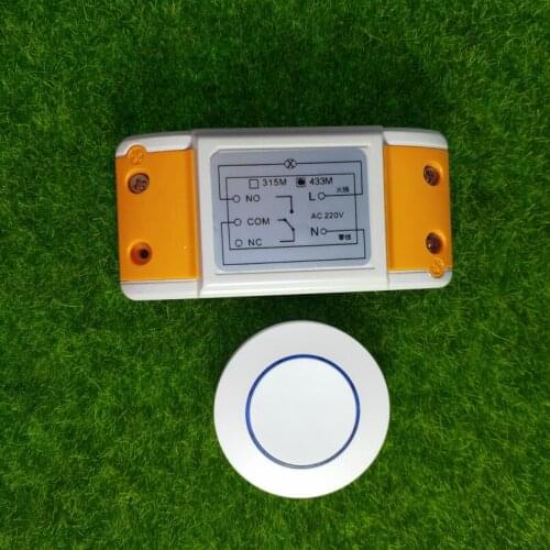 433mhz 220 v 1 ch RF wireless remote control switch 1 receiver+ Round panel paste transmitter lighting