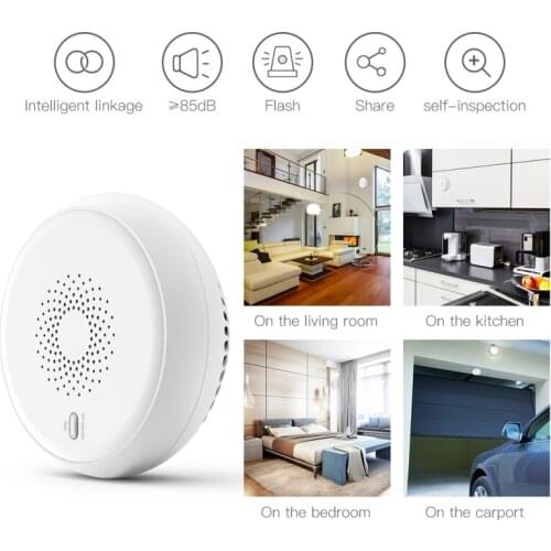 Tuya Zigbee Smart Smoke Detector Sensor Security Alarm System Smart life/tuya App Smoke Alarm Fire Protection For Air detector