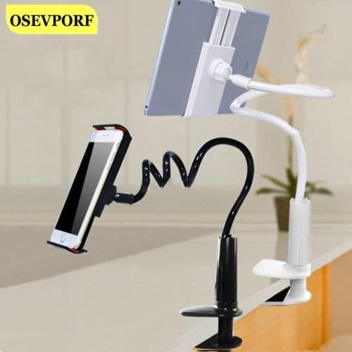 OSEVPORF Universal Lazy Holder Arm Flexible Mobile Phone Stand Bracket Bed Desk Table Clip Gooseneck Support For Phone Tablet
