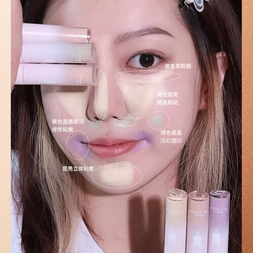Feixi face concealer sticker Ice cream green purple orange gel full cover pores acne scarring base concealer AC256