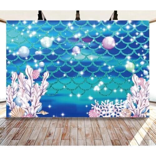 Happy Birthday Navy Blue Sea Flowers Backdrop Photography Background Photo Booth Studio Decor