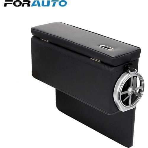 FORAUTO Seat Crevice Storage Box Car Seat Organizer Container With Drink Holder Interior Accessories Car Storage Stowing Tidying