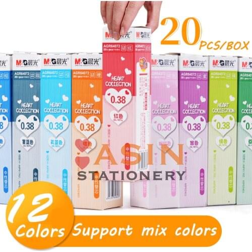 20PCS/Set Fresh Candy 12 Colors Diamond Color Gel Pen Creative Student Gift School Supplies Colored Pen Refills Stationery