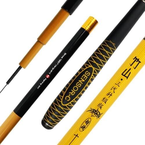 3.6m/4.8m/6.3m/7.2m Carbon carp fishing rod hand fishing pole Solid rod slightly fishing tackle fishing gear+Free spare handle