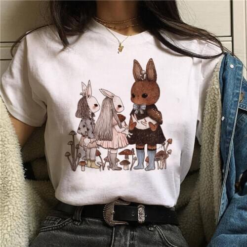 Kawaii Ulzzang Tumblr Grunge Graphic Women T Shirt 90s Harajuku Casual Top Female Tshirt Summer Cartoon Female Tee Clothing