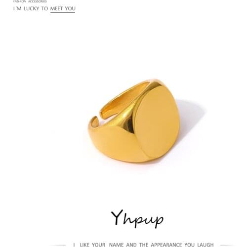 Yhpup Minimalist Gold Color Metal Finger Ring for Women Simple Geometric Copper Ring Jewelry Party Gala бижутерия кольцо Gift