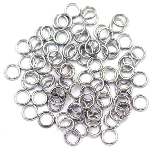 100Pcs Closed Jump Rings Soldered Round Metal Silver Tone Jewelry DIY Making Findings 8mm