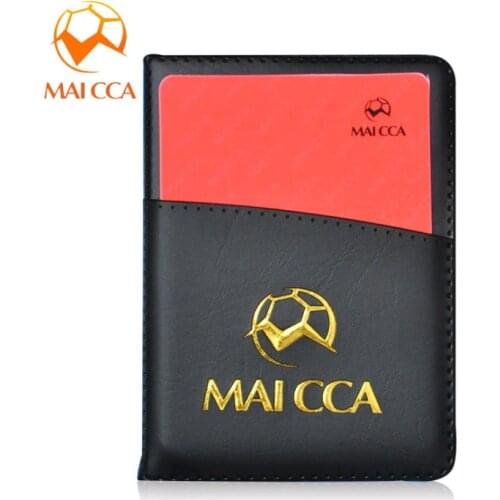 MAICCA Soccer Referee Cards with Pen PU Football Notebook Equipment Set Professional