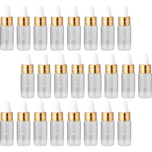 50pcs 3ml Transparent Mini Essential Oil Bottle Liquid Empty Packaging Bottle